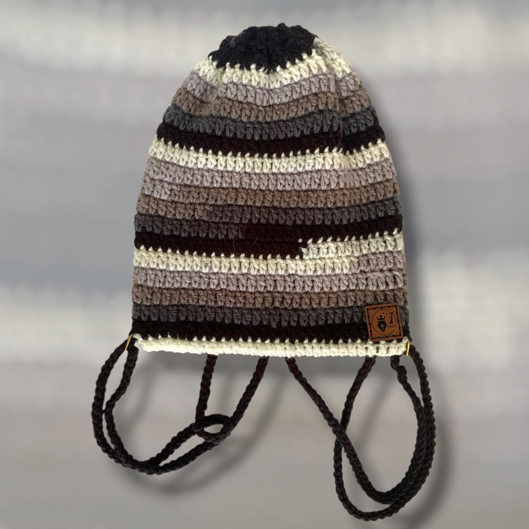 Drawstring Backpack • Newspaper Stripe