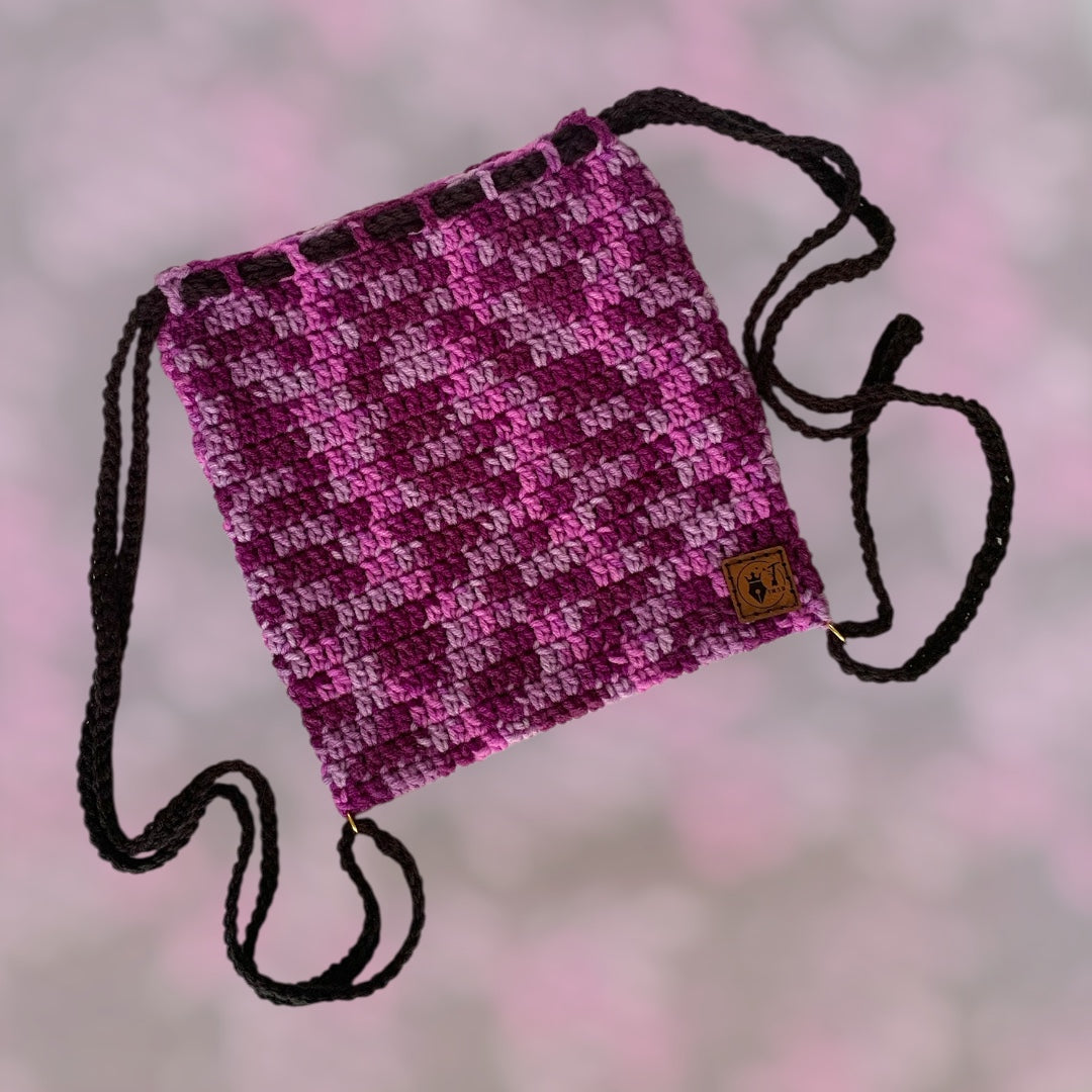 Drawstring Backpack • Purple Tones