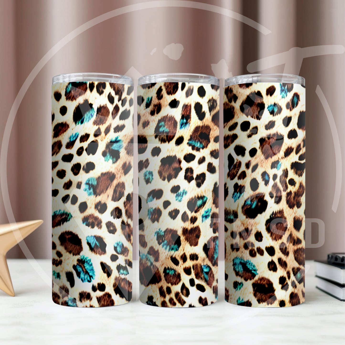 Brown & Turquoise Cheetah