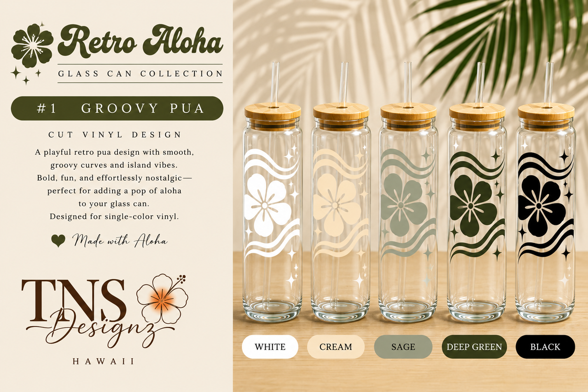 Groovy Pua Glass Can | Retro Aloha Collection