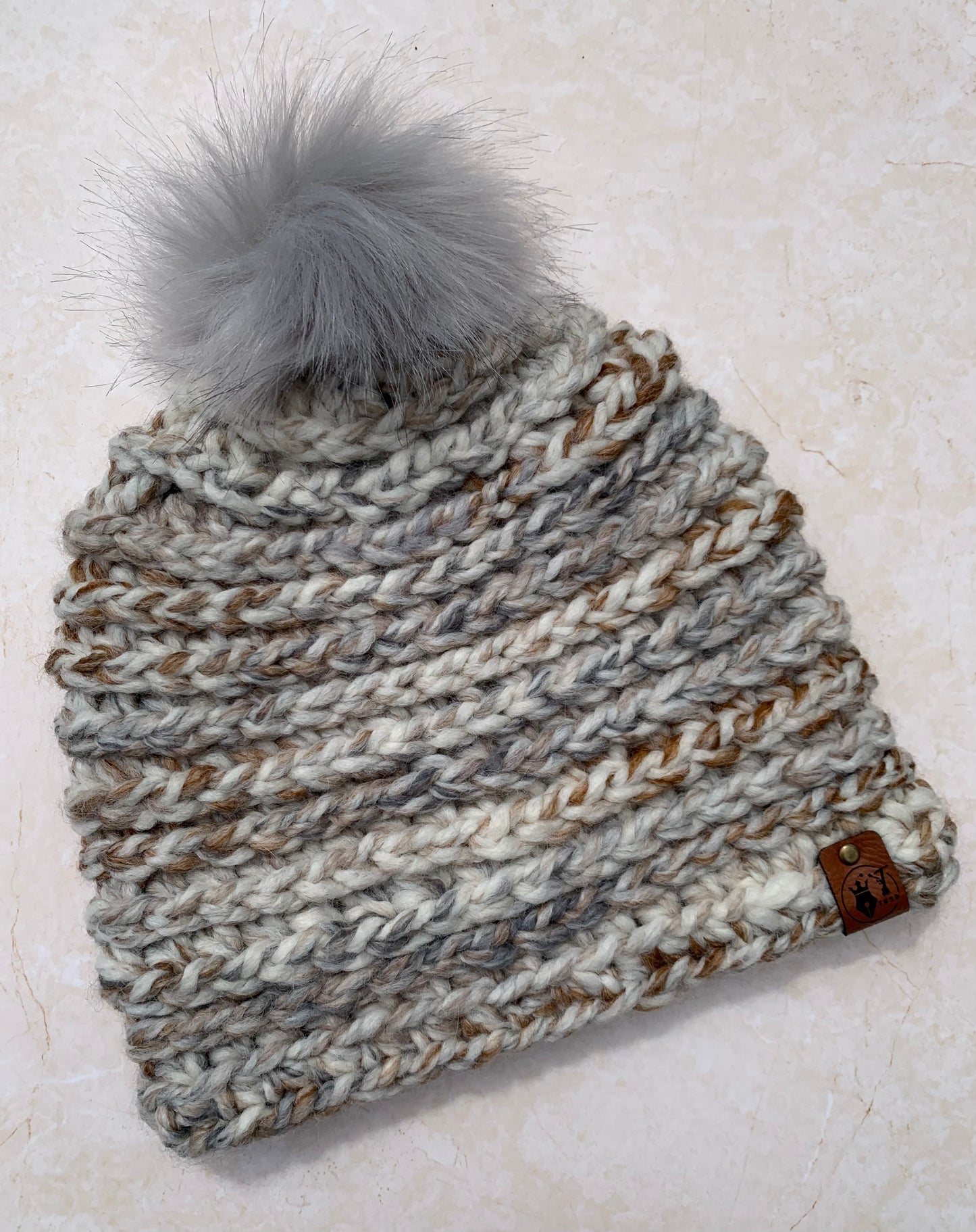 Chunky Fur Pompom Wool Beanies