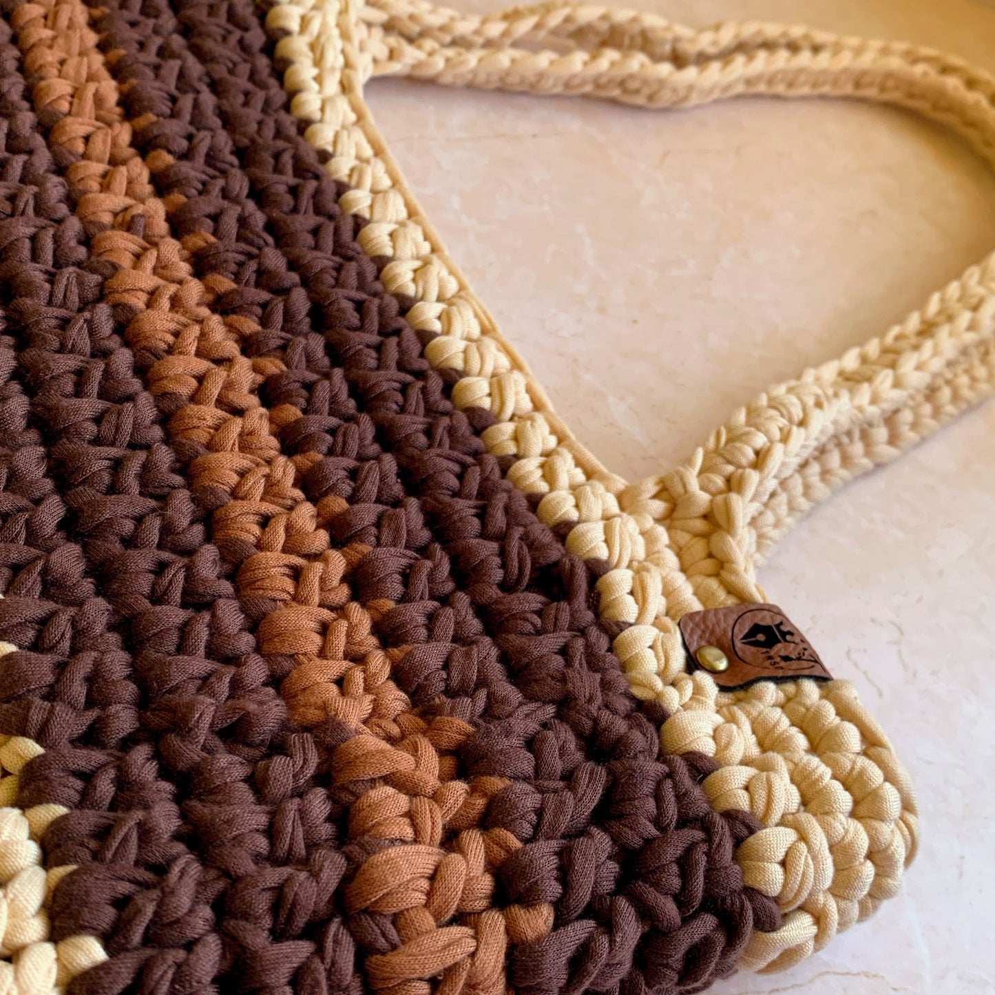Crochet Tote Bag - Earth Tones