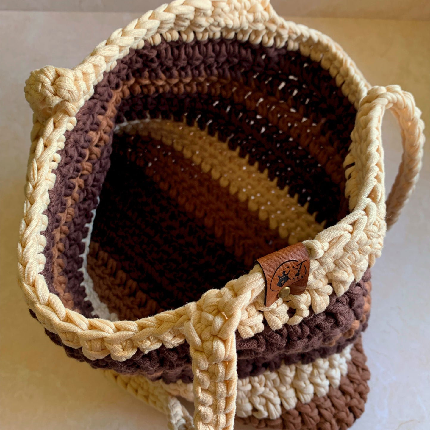 Crochet Tote Bag - Earth Tones