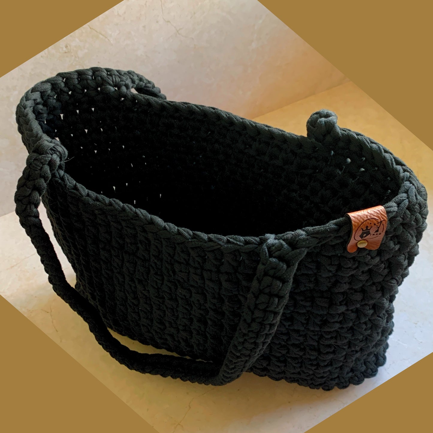 Crochet Tote Bag - Blk