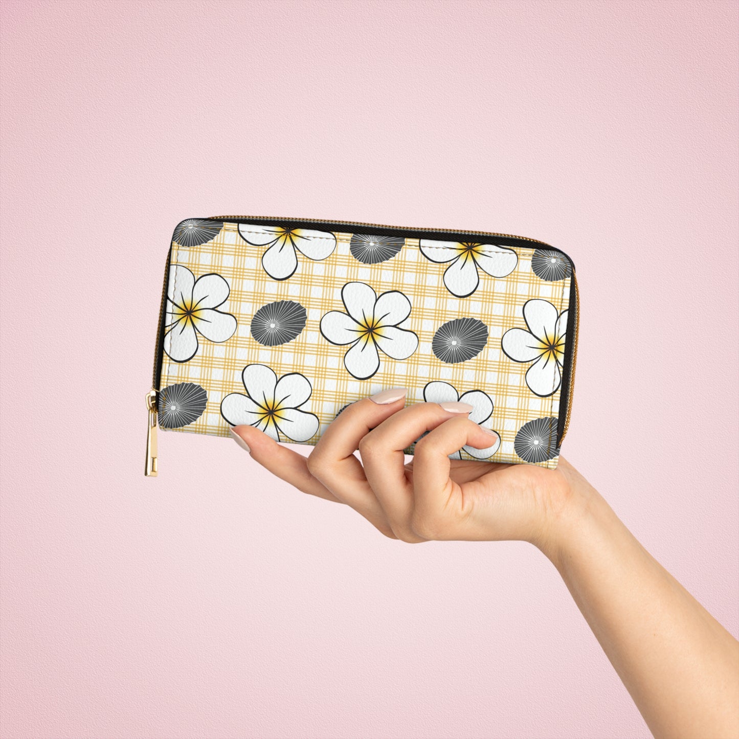 Floral Zipper Wallet, Pink Flower Purse, Stylish Clutch, Everyday Organizer, Gift for Her, Spring Accessories