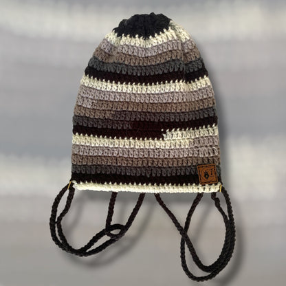 Drawstring Backpack • Newspaper Stripe