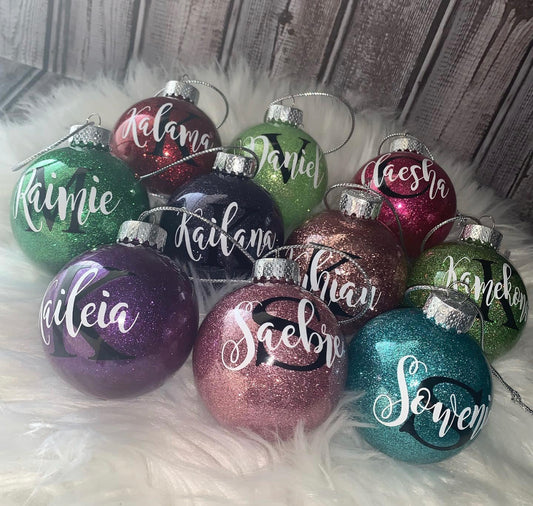 Personalized Glitter Ornaments