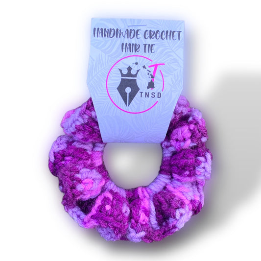 Crochet Hair Tie - Purple Tones Scrunchie