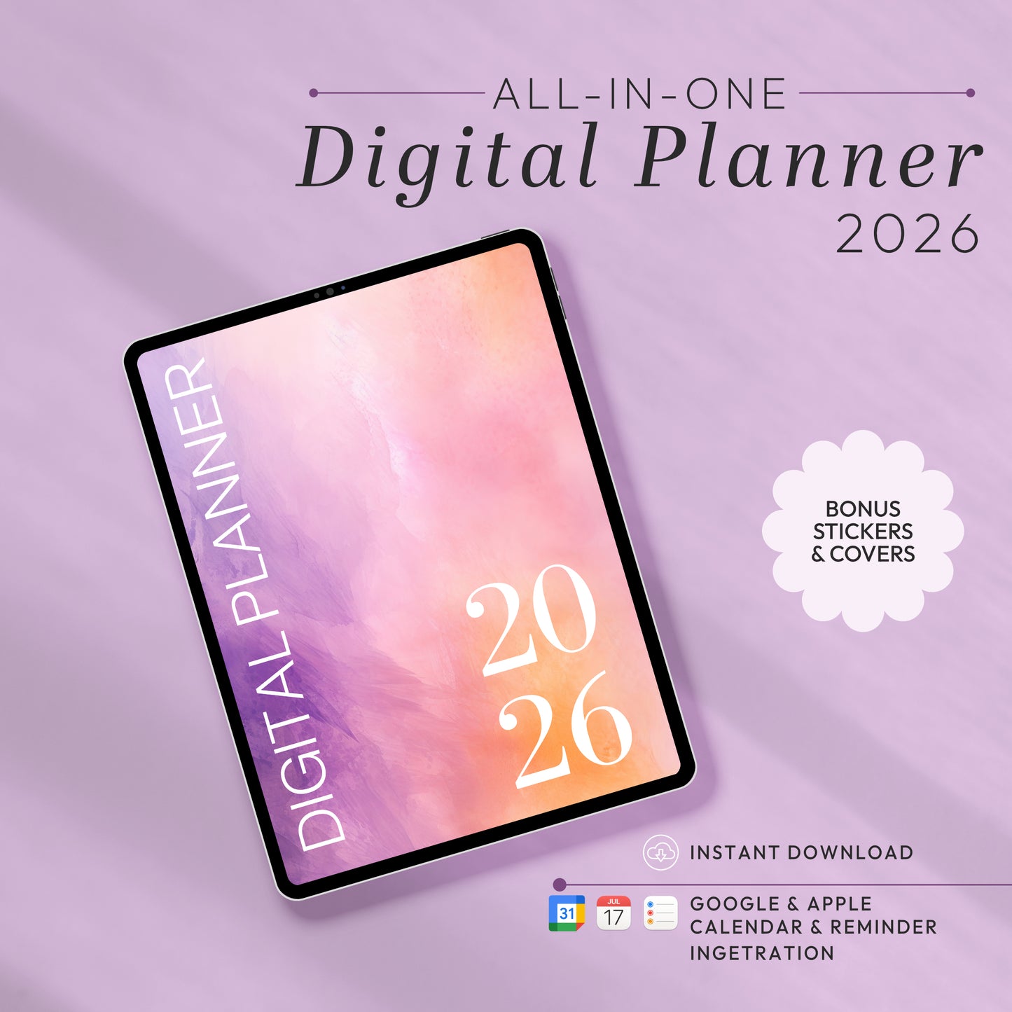 All-in-One Digital Planner 2026 - Productivity, Wellness & Goal Tracking