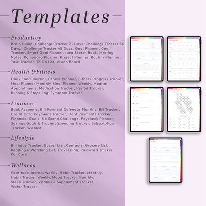 All-in-One Digital Planner 2026 - Productivity, Wellness & Goal Tracking