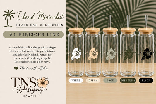 Hibiscus Line Glass Can | Island Minimalist Collection