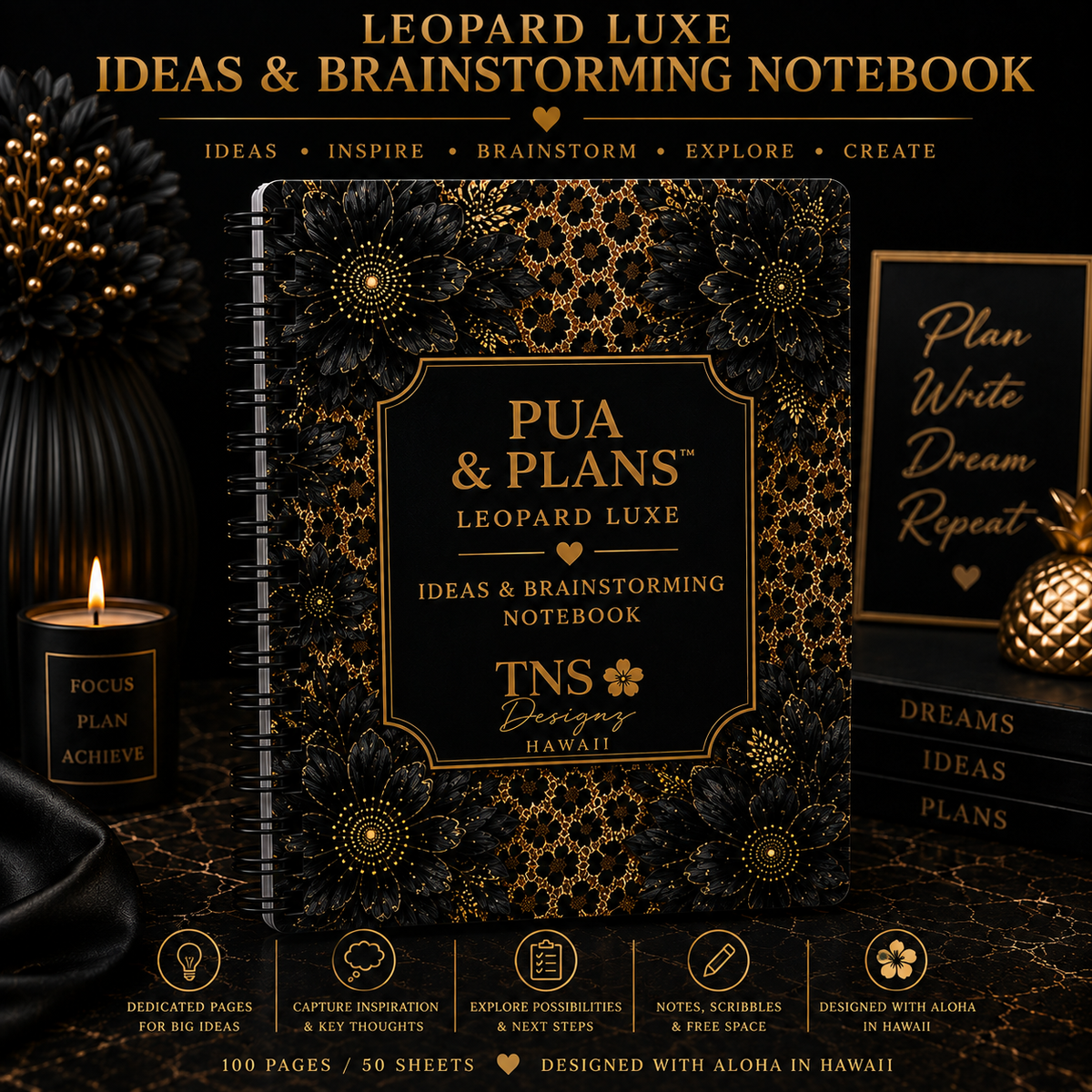Pua & Plans™ | Leopard Luxe Notebooks