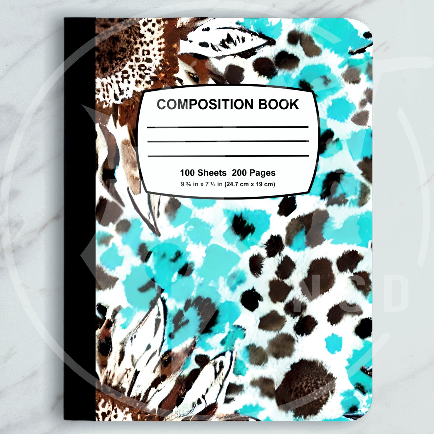 Brown & Turquoise Cowhide