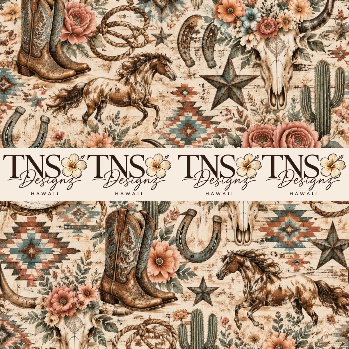 Coastal Cowgirl Printed Adhesive Vinyl
