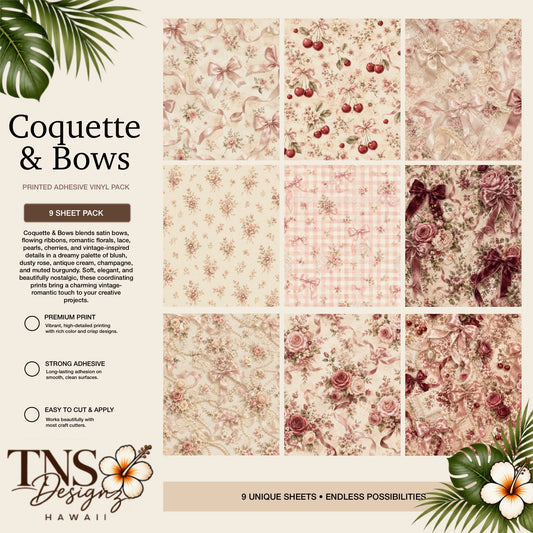 Coquette & Bows Printed Adhesive Vinyl