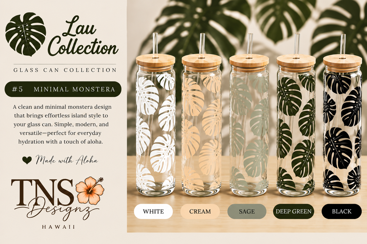 Minimal Monstera Glass Can | Lau Collection