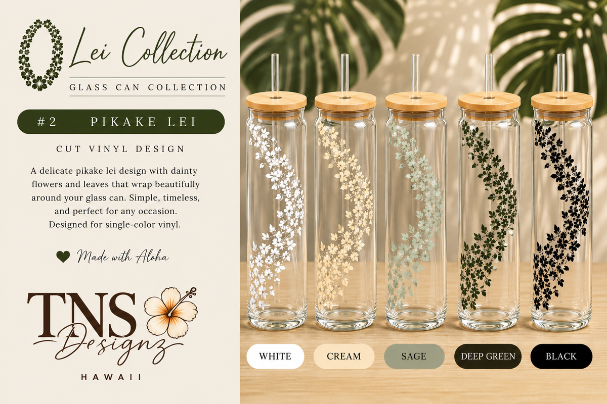 Pikake Lei Glass Can | Lei Collection