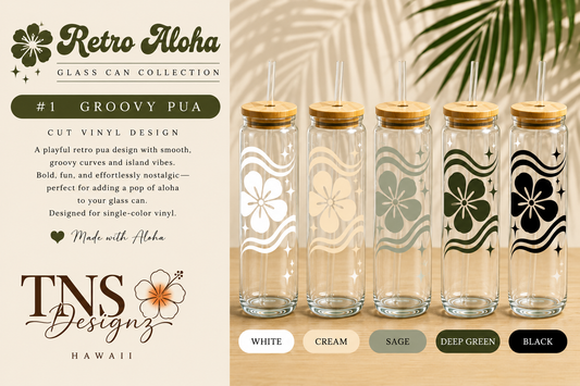 Groovy Pua Glass Can | Retro Aloha Collection