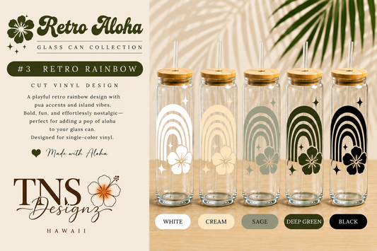 Retro Rainbow Glass Can | Retro Aloha Collection