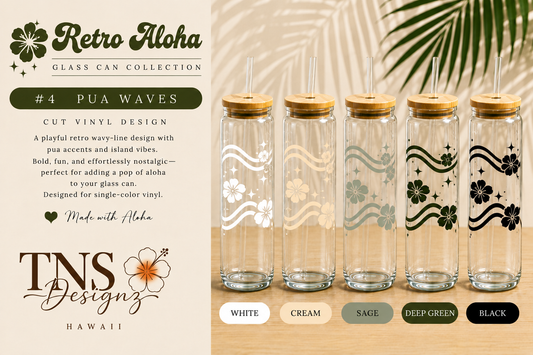 Pua Waves Glass Can | Retro Aloha Collection