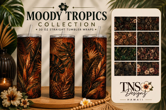Moody Tropics Collection Tumbler Wraps