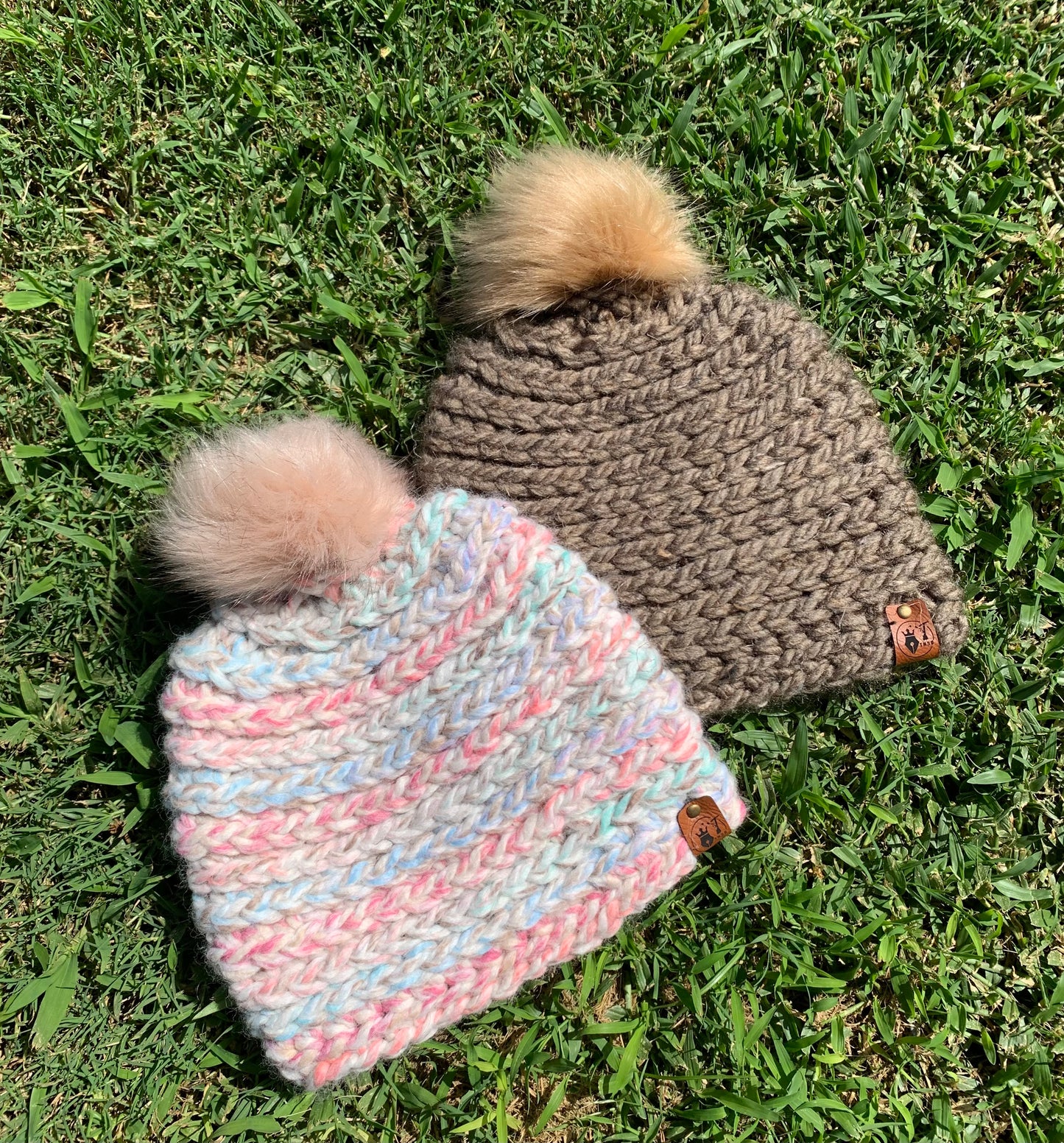 Chunky Fur Pompom Wool Beanies