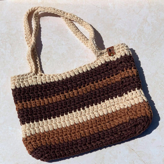 Crochet Tote Bag - Earth Tones