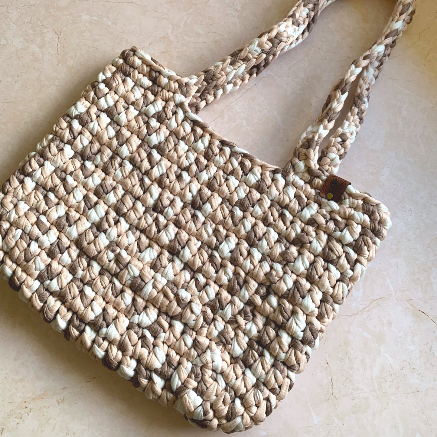 Crochet Tote Bag - Coffee Time
