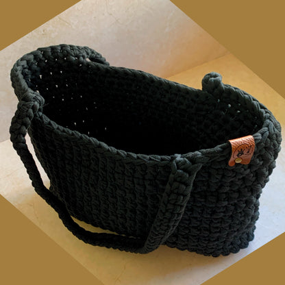 Crochet Tote Bag - Blk