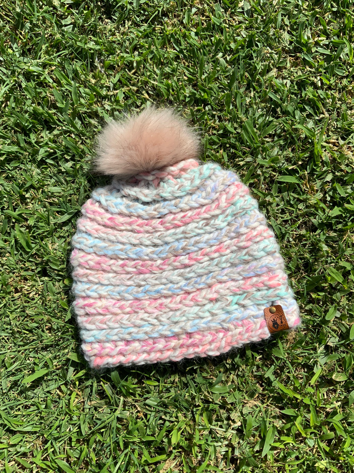 Chunky Fur Pompom Wool Beanies