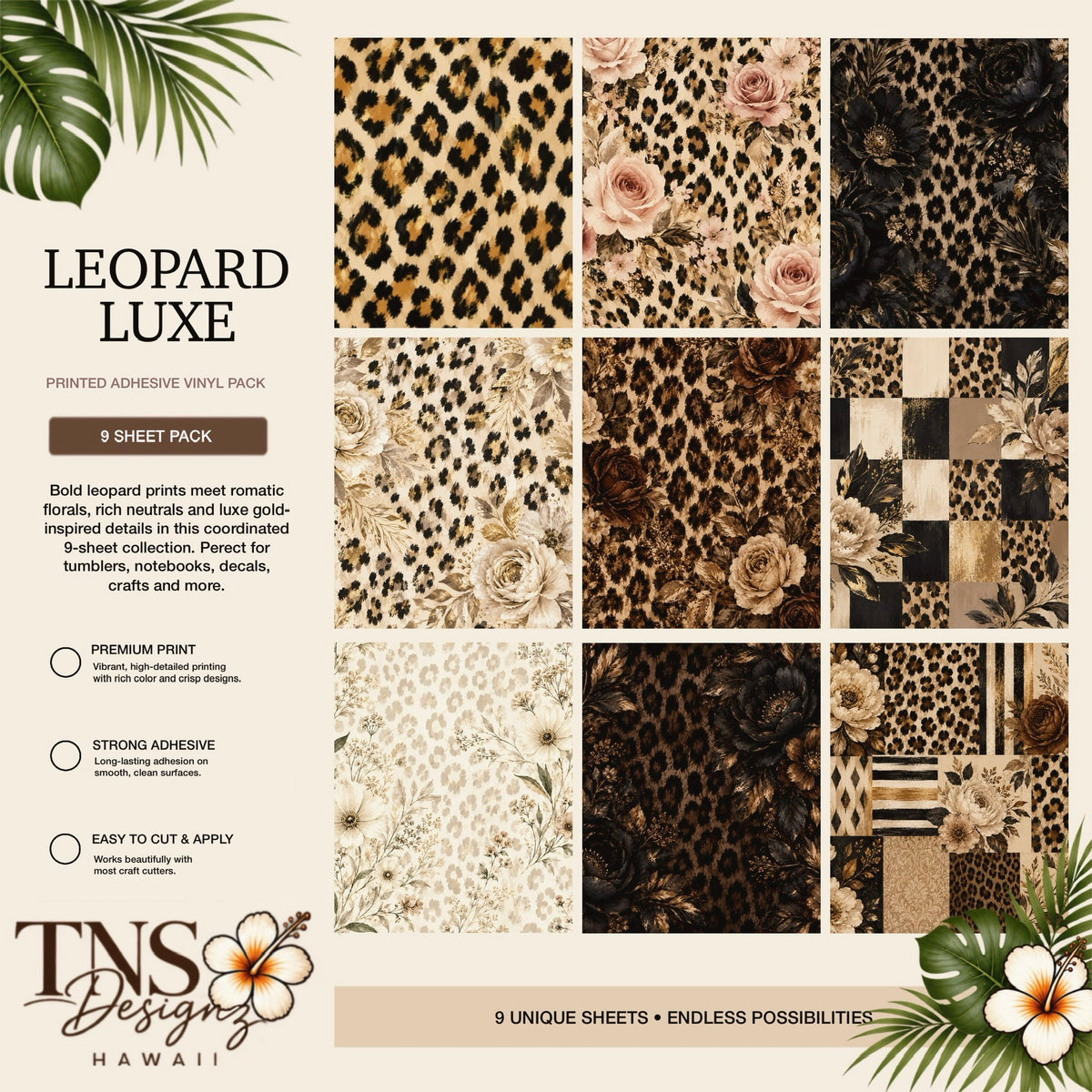 Leopard Luxe Printed Adhesive Vinyl