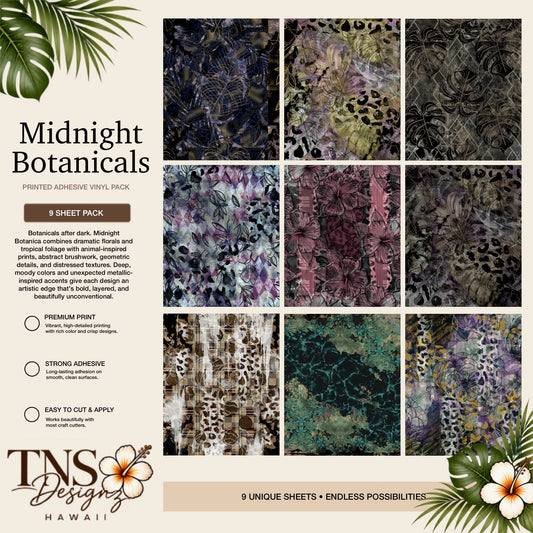 Midnight Botanicals Printed Adhesive Vinyl