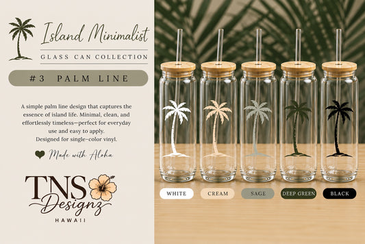 Palm Line Glass Can | Island Minimalist Collection