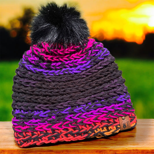 Chunky HDC Fur Pompom Beanies