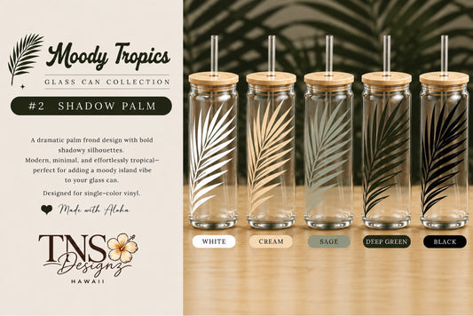 Shadow Palm Glass Can | Moody Tropics Collection