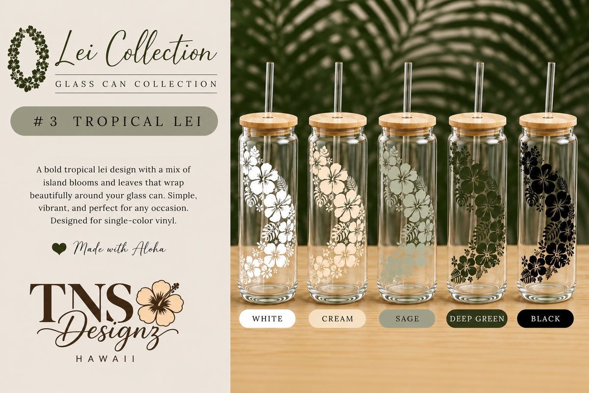 Tropical Lei Glass Can | Lei Collection