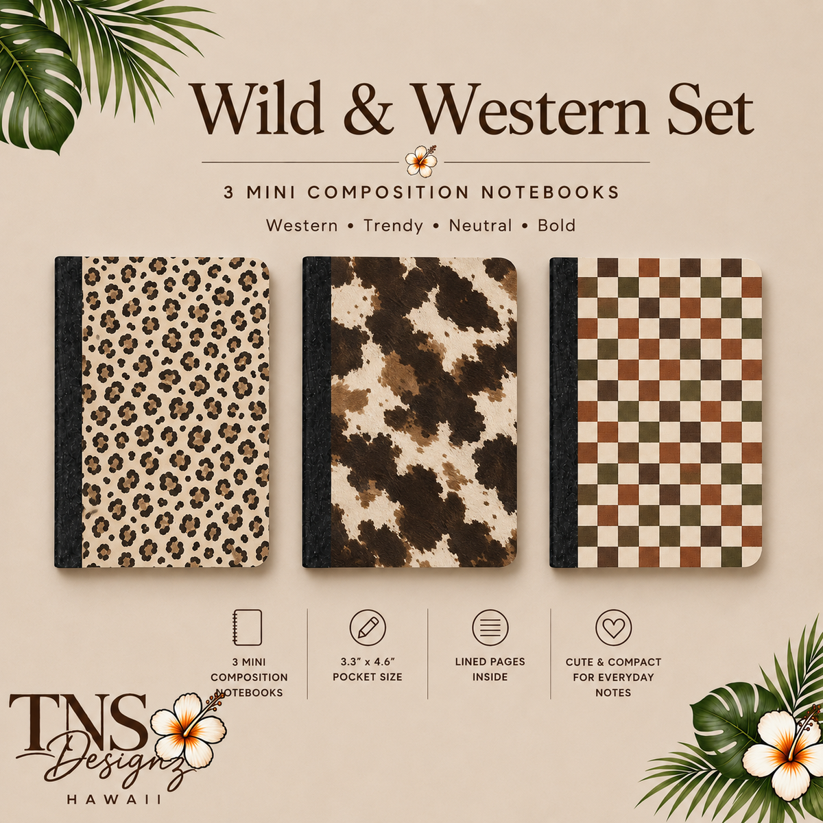 Wild & Western Mini Composition Notebooks