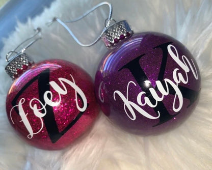 Personalized Glitter Ornaments