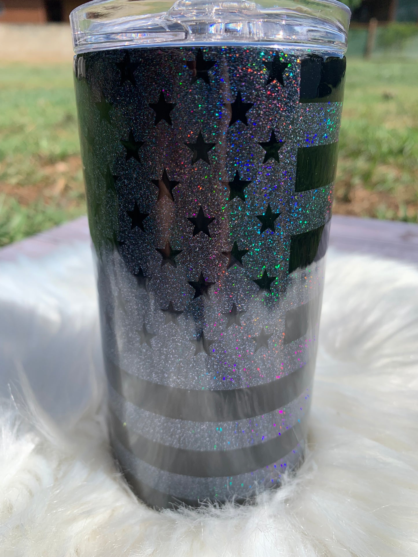 Black American Flag Tumbler